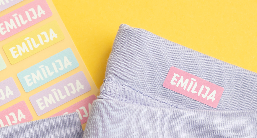 Nelielās, uzgludināmās vārda uzlīmes